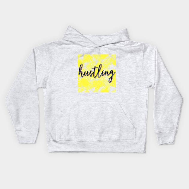 Hustling - Yellow Leaves Kids Hoodie by DangerslyHappy